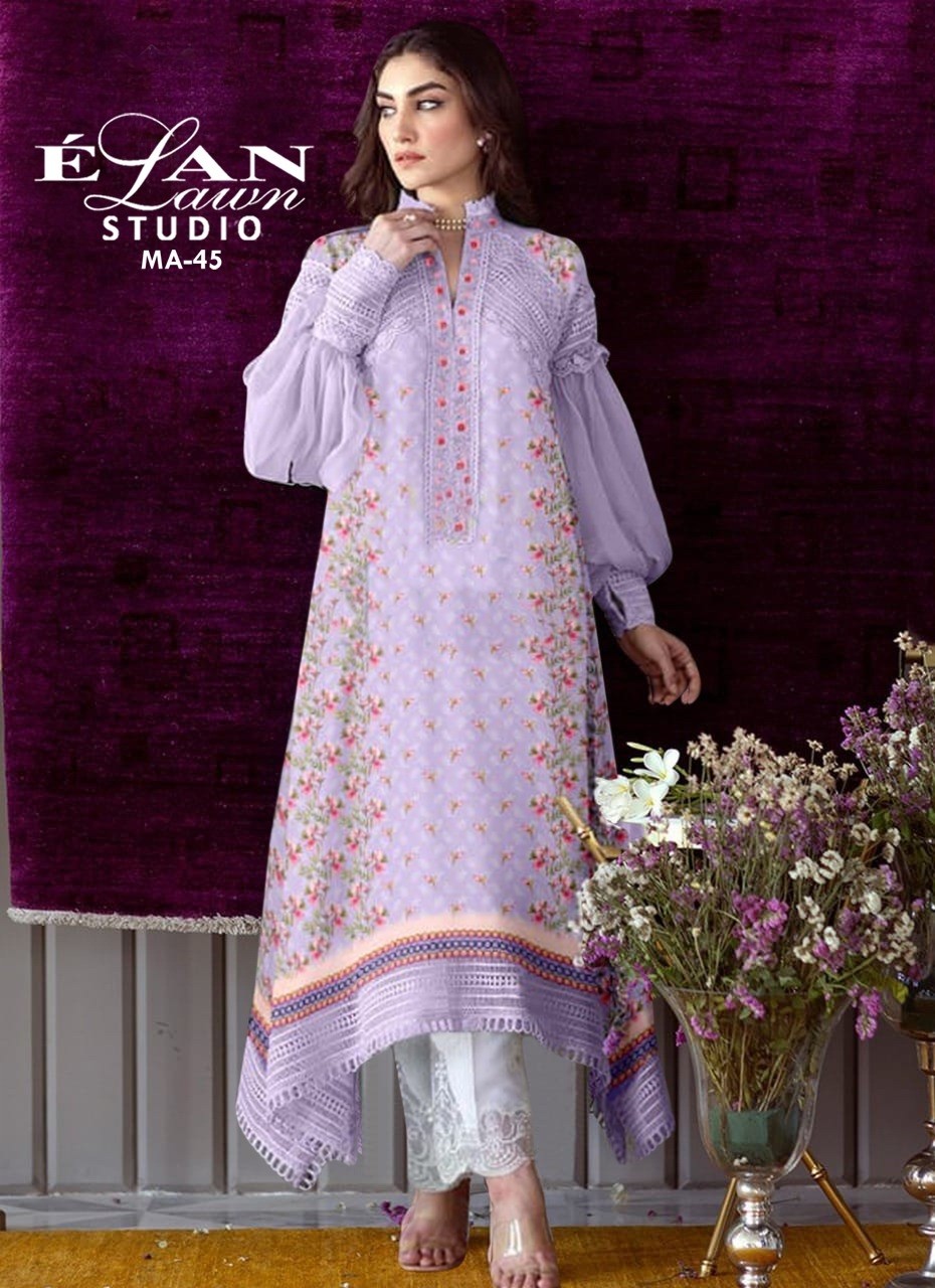 ELAN LAWN STUDIO MA 45 4 COLOURS KURTI COLLECTION