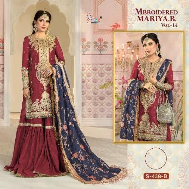 SHREE FABS MBROIDERED MARIYA B VOL 14 S 438 B PAKISTANI SUITS MANUFACTURER