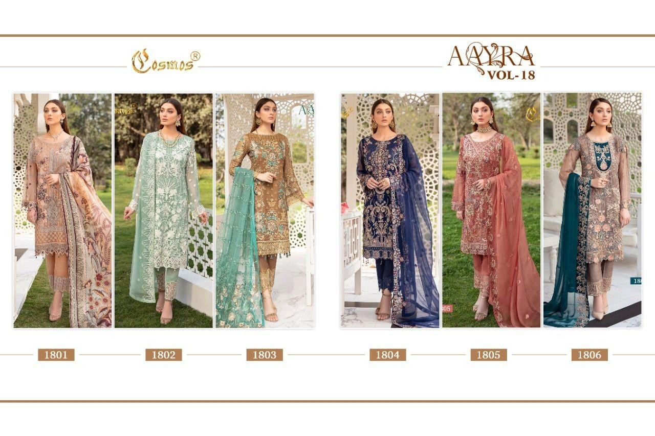 COSMOS AAYRA VOL 18 DN 1804 PAKISTANI SUITS ONLINE