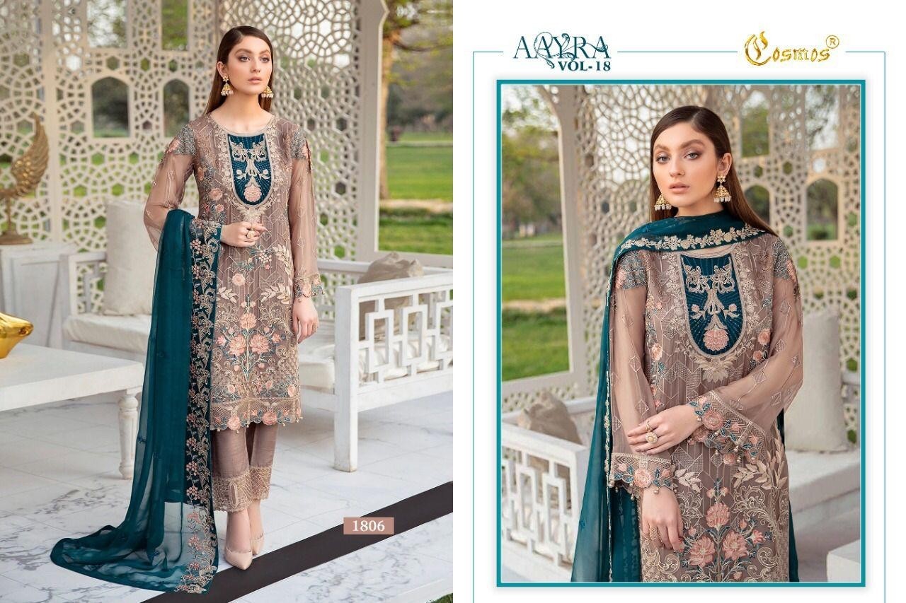 COSMOS AAYRA VOL 18 DN 1806 PAKISTANI SUITS LATEST