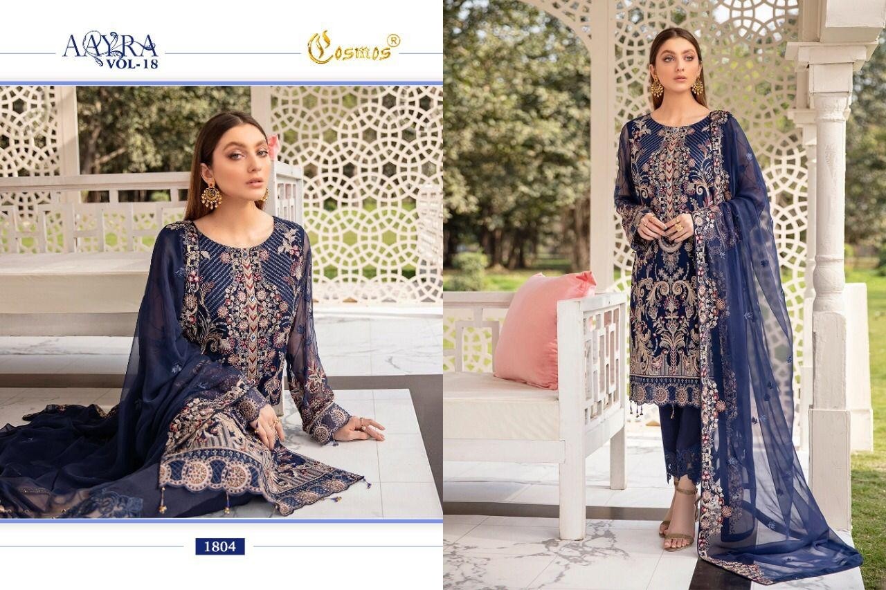 COSMOS AAYRA VOL 18 DN 1804 PAKISTANI SUITS ONLINE