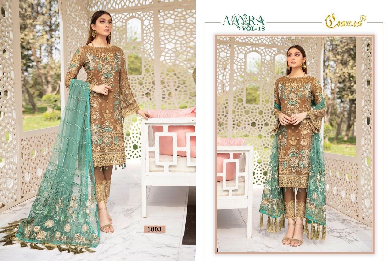 COSMOS AAYRA VOL 18 DN 1803 WHOLESALE PAKISTANI DRESS
