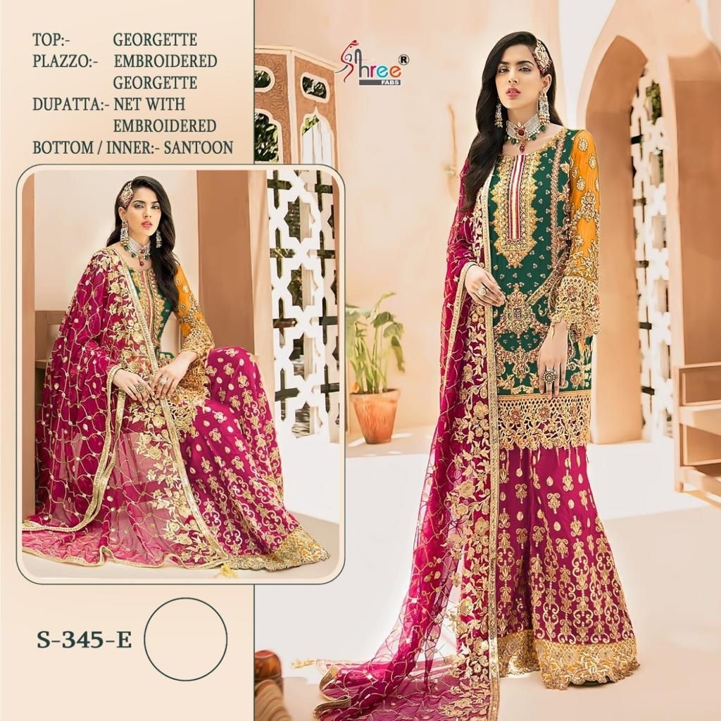 SHREE FABS S 345 E COLOURS PAKISTANI SUITS AVAILEBALE