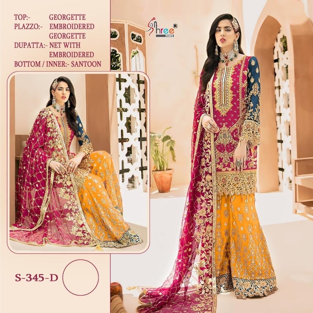 SHREE FABS S 345 D COLOURS PAKISTANI SALWAR KAMEEZ IN INDIA