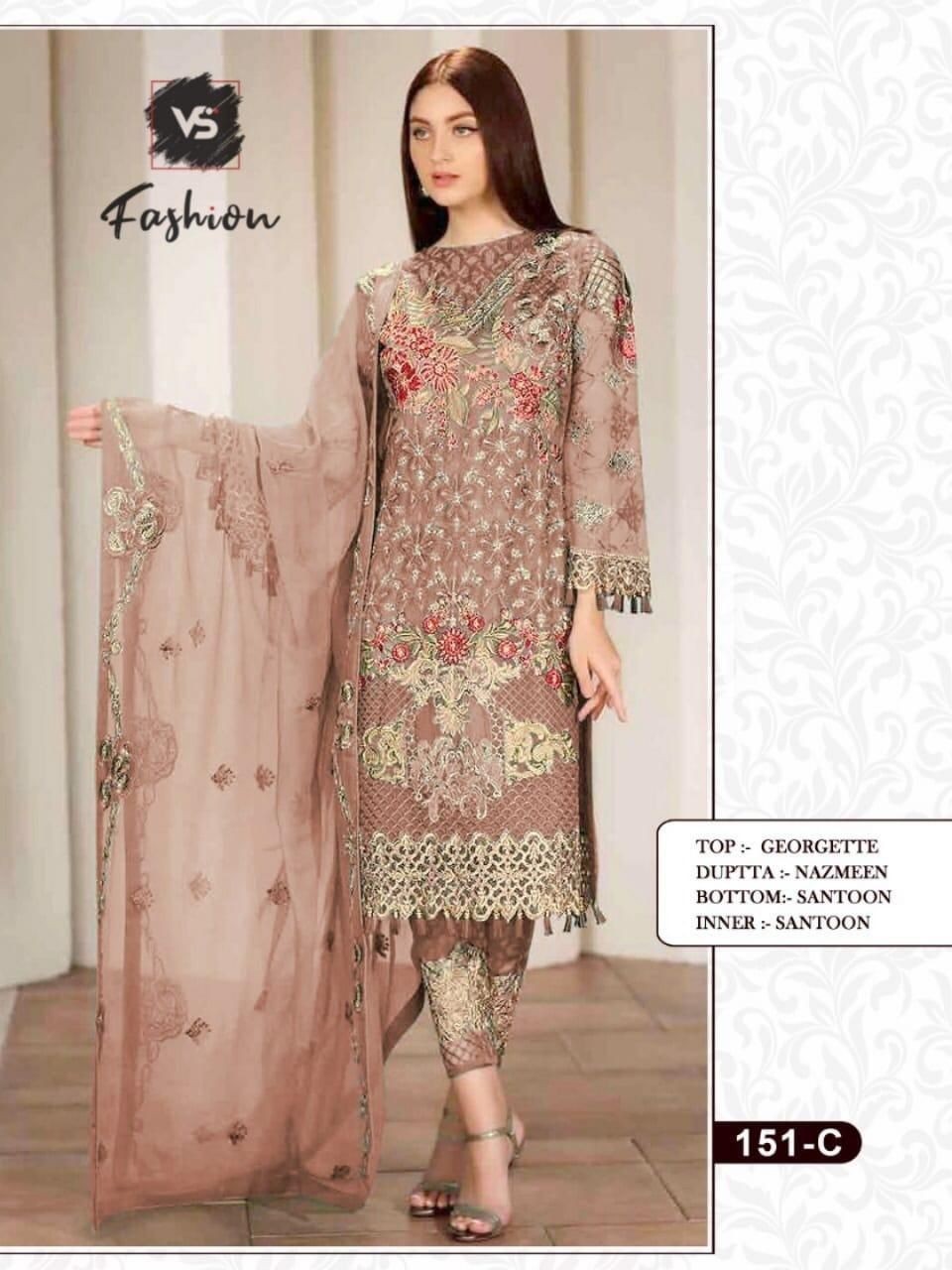 VS FASHION 151 C PAKISTANI SUITS BOTTOM SATOON