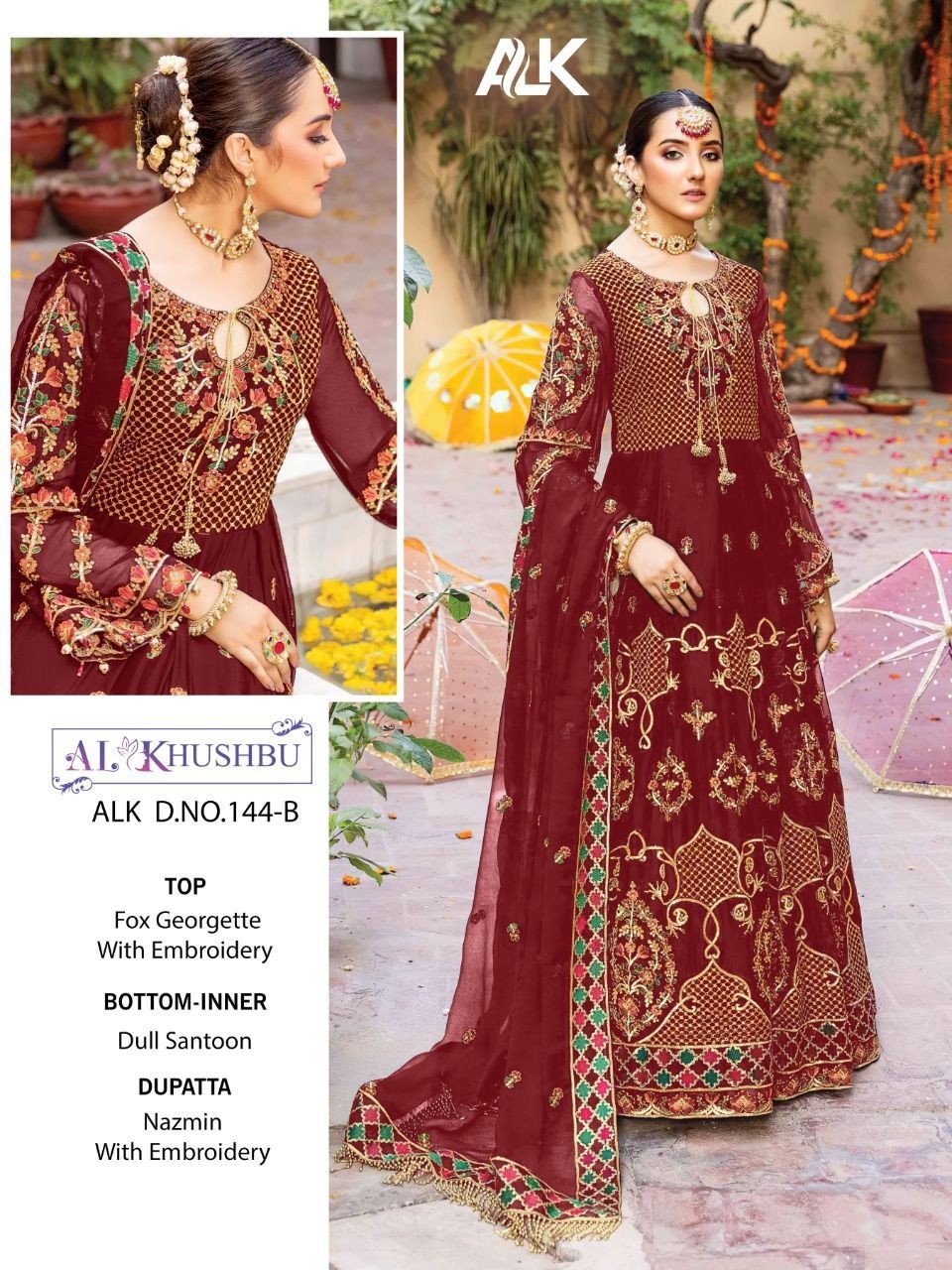 AL KHUSHBU ALK 144 B PAKISTANI SUITS BRIDAL