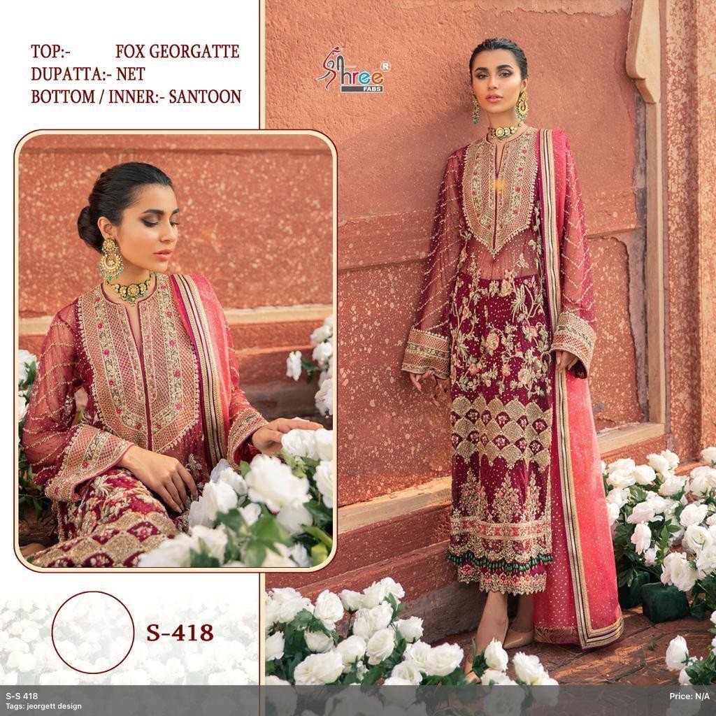 SHREE FABS S 418 NEW LAUNCHING PAKISTANI SUITS