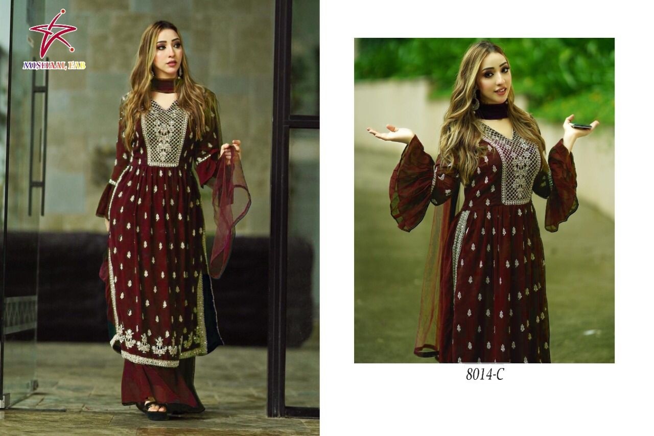 MISHAAL FAB SARFROZ VOL 1 8014 C SINGLE WHOLESALER DEALER