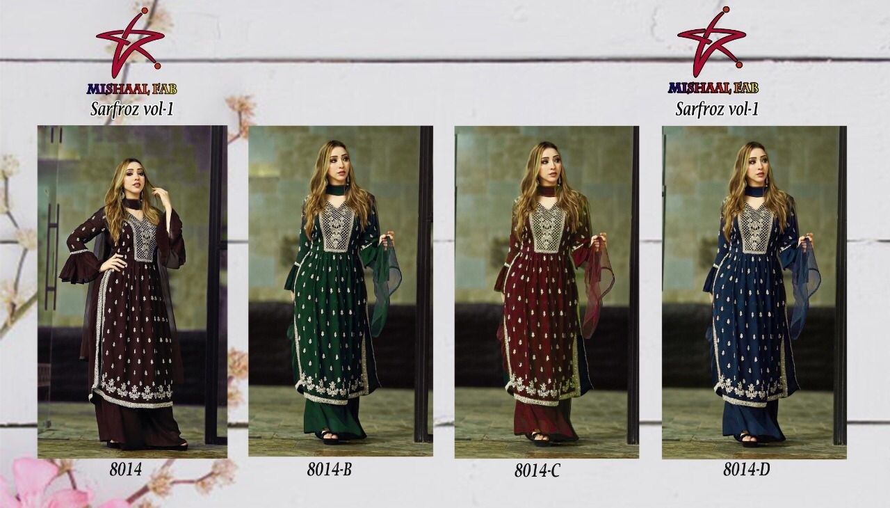 MISHAAL FAB SARFROZ VOL 1 8014 C SINGLE WHOLESALER DEALER