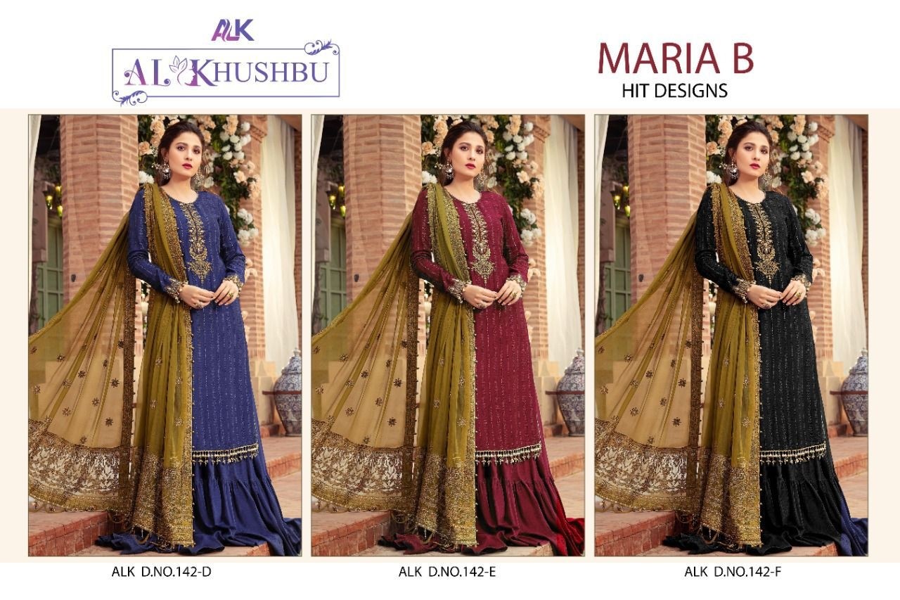 AL KHUSHBU ALK 142 E MARIA B HIT DESIGNS SUITS BEST SUPPLIER