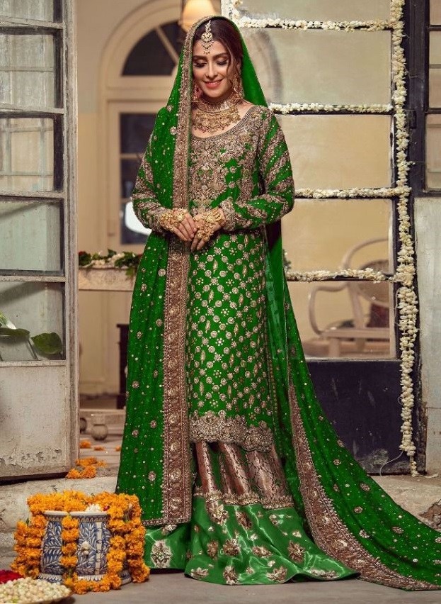 ASIM JOFA DN 56067 GREEN BRIDAL COLLECTION IN ONLINE