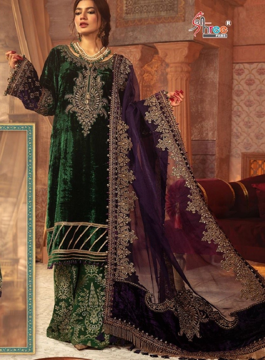 SHREE FABS S 452 BEST PAKISTANI SUITS VELVET SINGLE