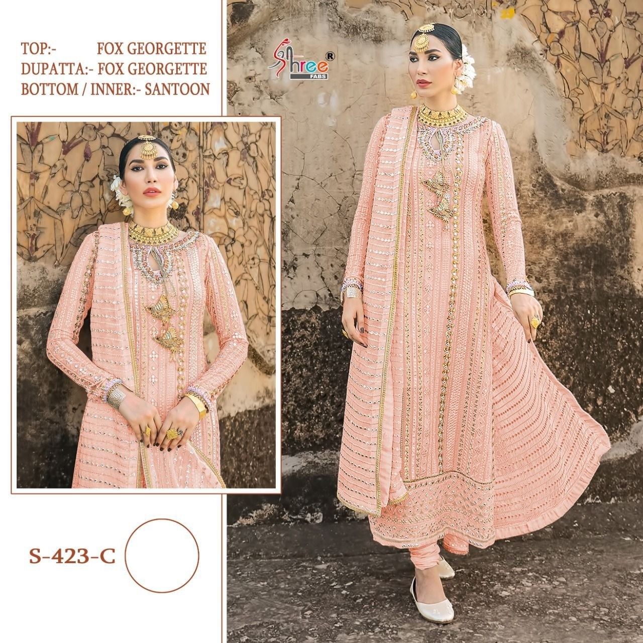 SHREE FABS S 423 A NEW LAUNCHING HIT DESIGN PAKISTANI SUITS