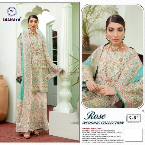 SHANAYA ROSE S 81 WEDDING COLLECTION PAKISTANI SUITS HEAVY NAZMEEN