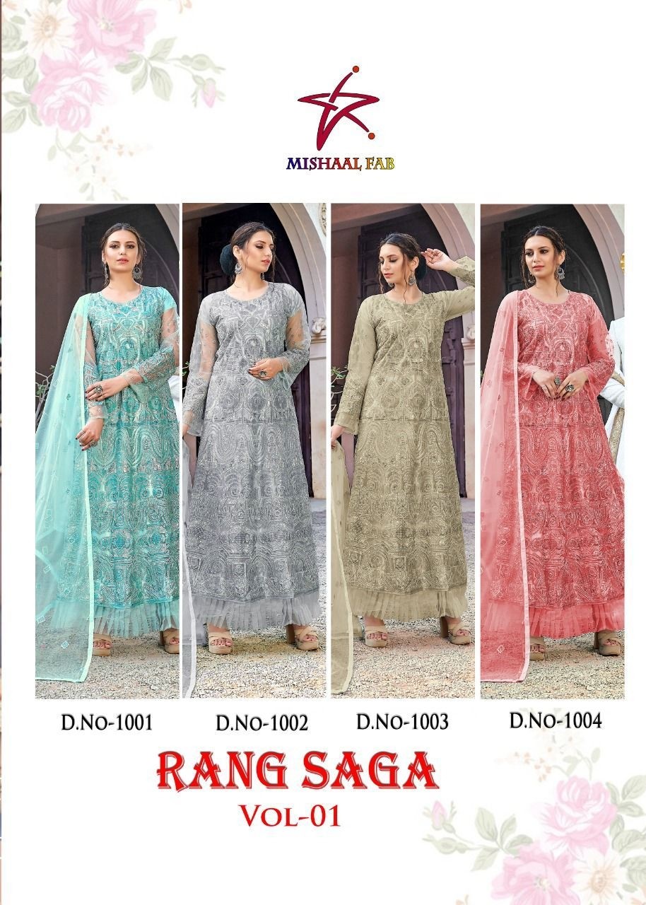 MISHAAL FAB RANG SAGA VOL 1 1003 PAKISTANI SALWAR KAMEEZ WHOLESALER ONLINE