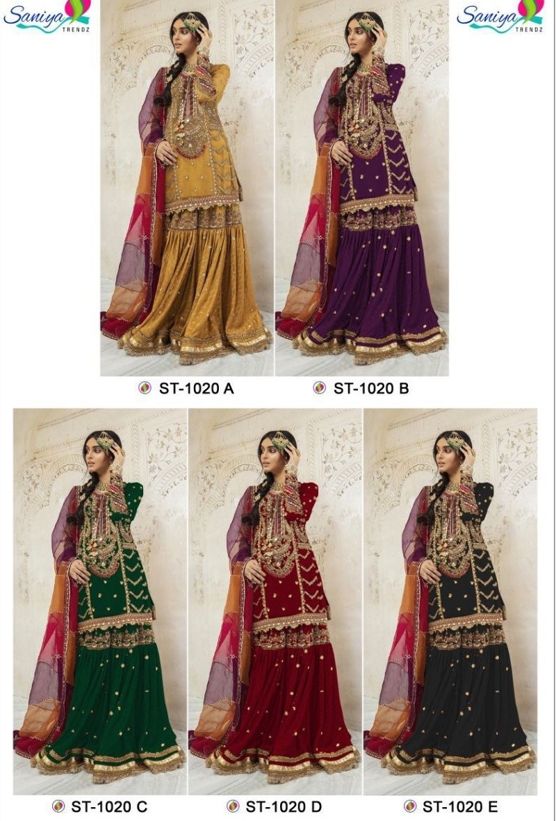 SANIYA TRENDZ ST 1020 A TO 1020 E LATEST SUITS BRIDAL COLLECTION                                              