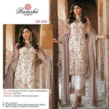 RAMSHA PRESENTS R 406 PAKISTANI SUITS SINGLE AVAILABLE