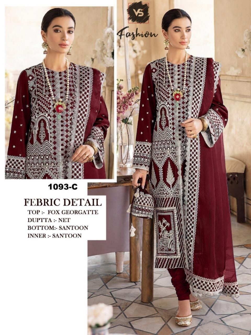 VS FASHION 1093 C PAKISTANI SUITS WHOLESALE IN SURAT
