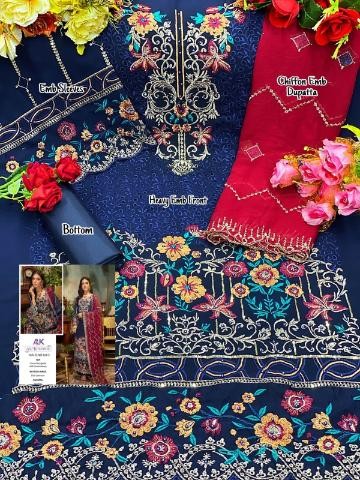 AL KHUSHBU ALK 124 A TO 124 E PAKISTANI SUITS SINGLE AVAILABLE