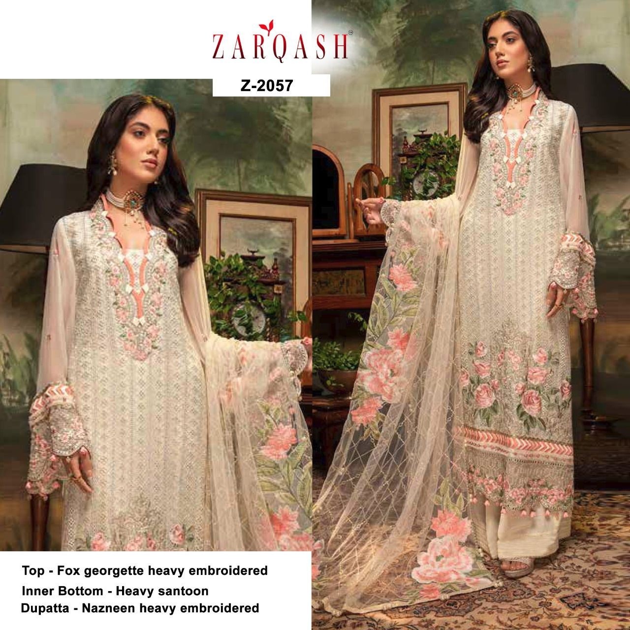 ZARQASH GUZARISH DN 2057 PAKISTANI DRESS BEST COLLECTION