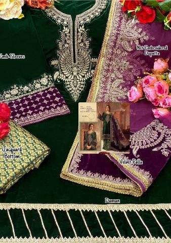 SHREE FABS S 452 BEST PAKISTANI SUITS VELVET SINGLE