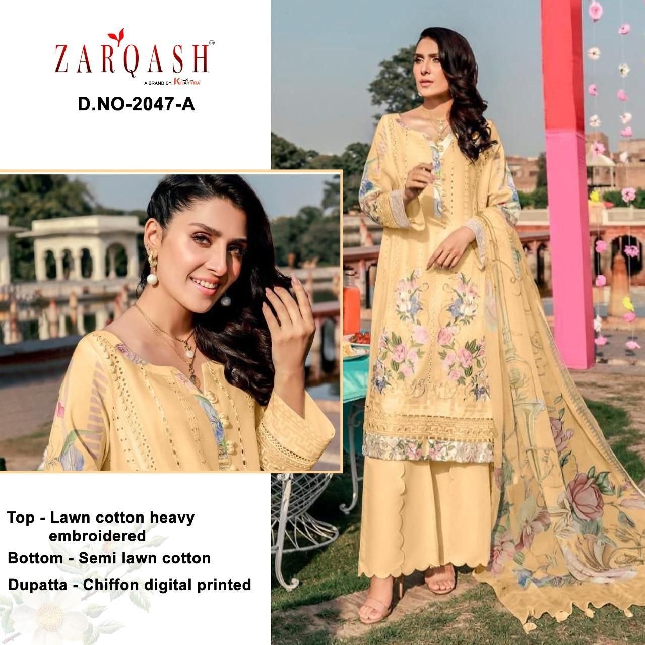 ZARQASH ROUCHE VOL 2 DN 2047 A PAKISTANI SUITS NEW LAUNCH