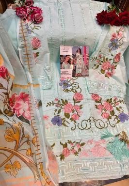 ZARQASH ROUCHE VOL 2 DN 2047 B PAKISTANI SUITS SEMI LAWN