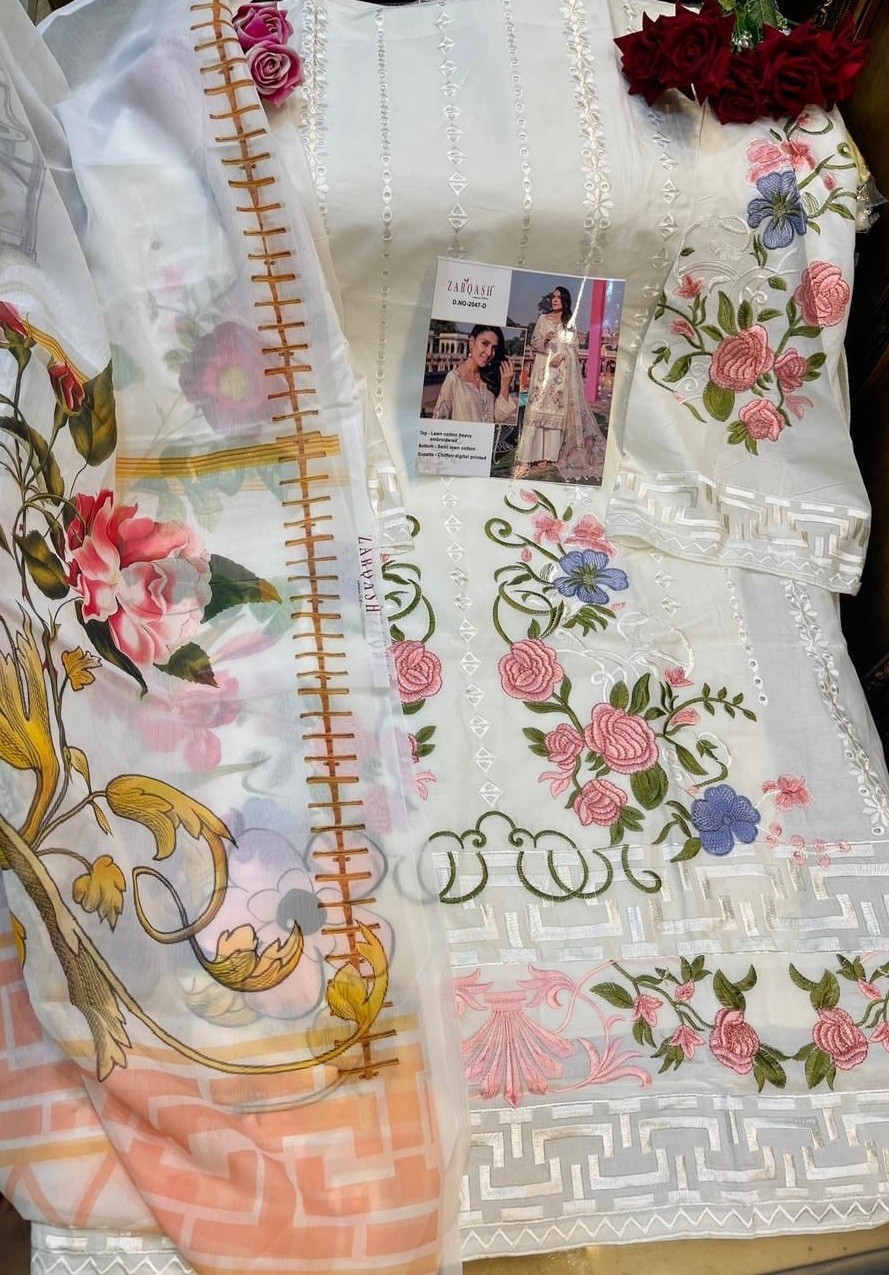 ZARQASH ROUCHE VOL 2 DN 2047 D PAKISTANI SUITS  LAWN COTTON