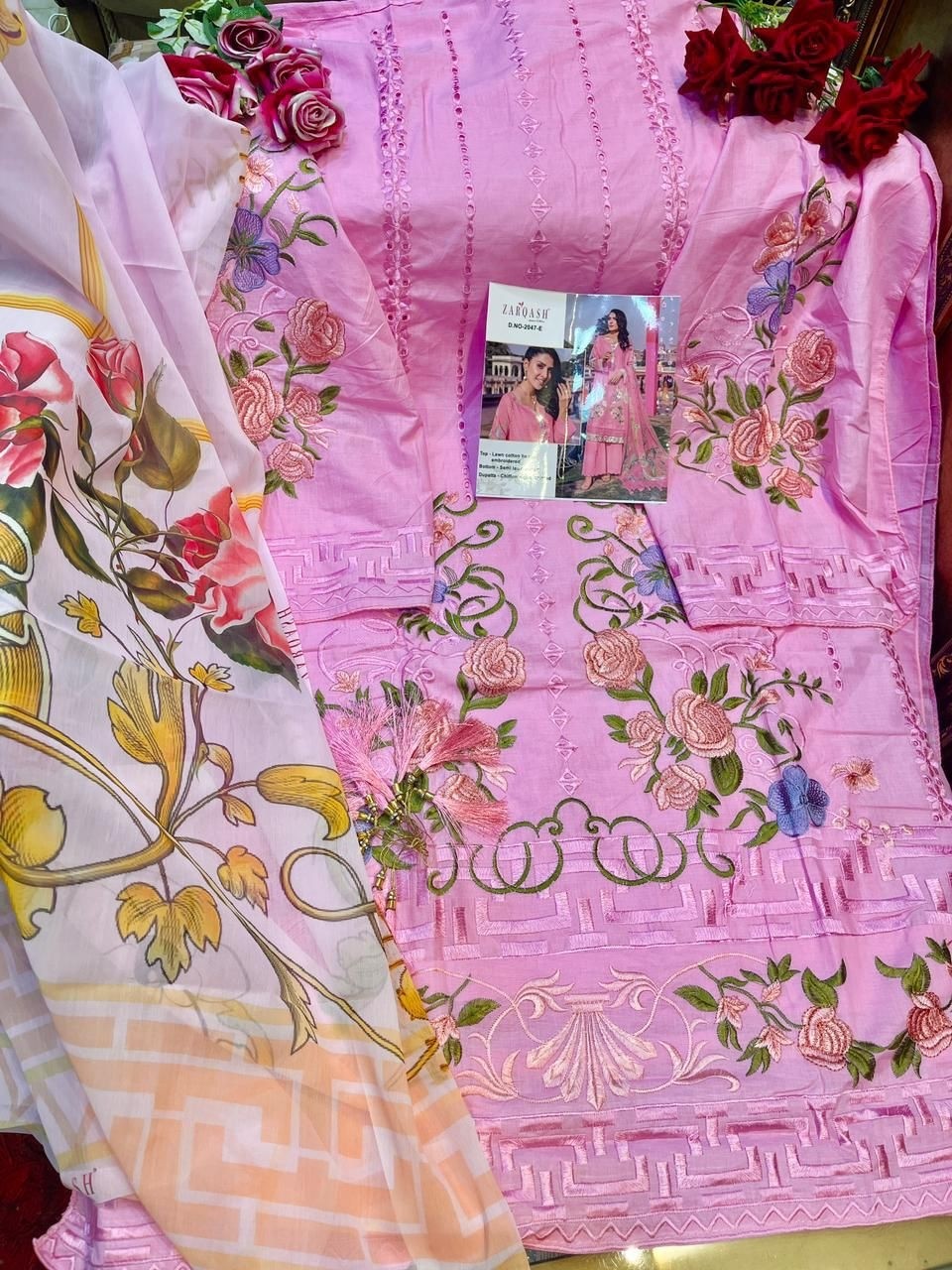 ZARQASH ROUCHE VOL 2 DN 2047 E SALWAR KAMEEZ LAWN COTTON
