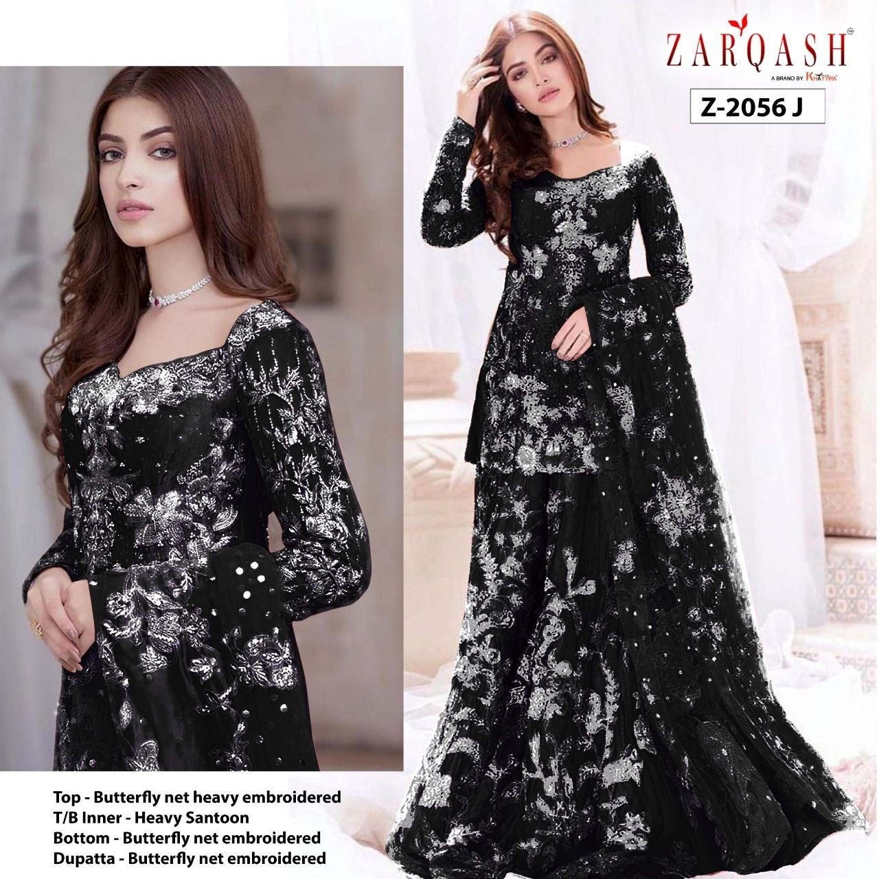 ZARQASH AMALIA VOL 3 Z 2056 J KAMEEZ GHARARA  COLLECTION SELLER 