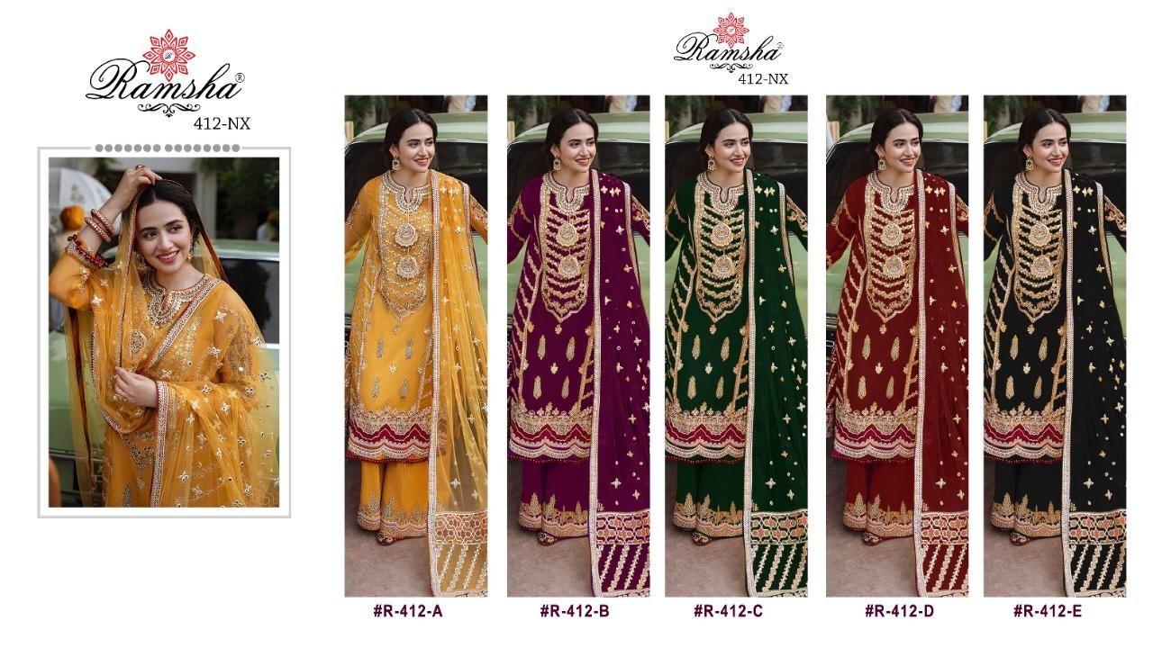 RAMSHA NX R 412 A TO 412 E PAKISTANI SALWAR KAMEEZ BUY ONLINE