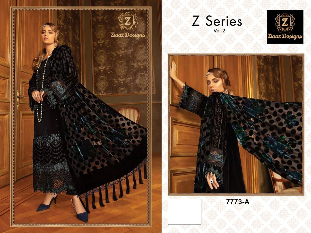 ZIAAZ DESIGNS Z SERIES VOL 2 7773 A VELVET PAKISTANI DRESS LATEST ONLINE
