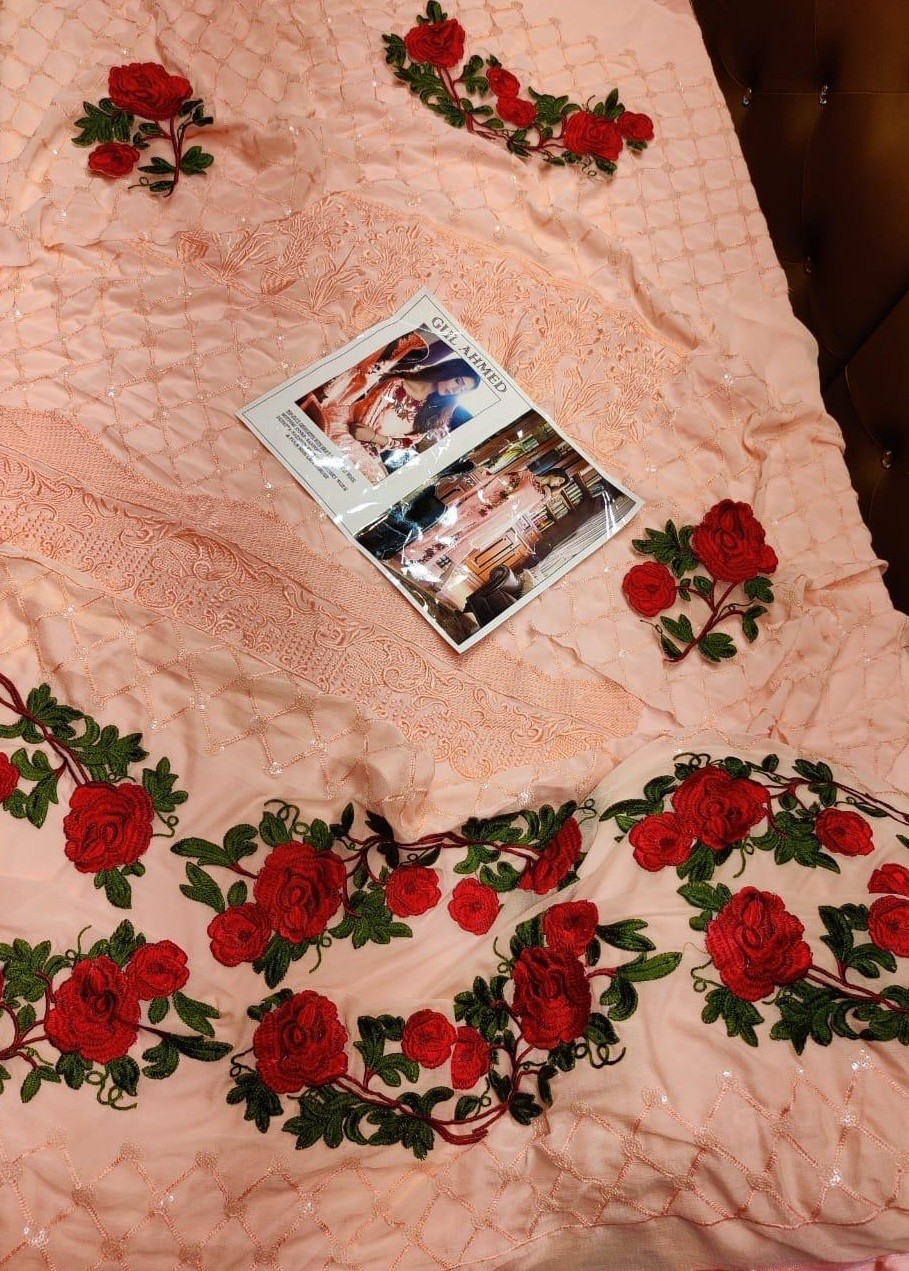 GUL AHMED ORANGE PAKISTANI SALWAR WHOLESALE 