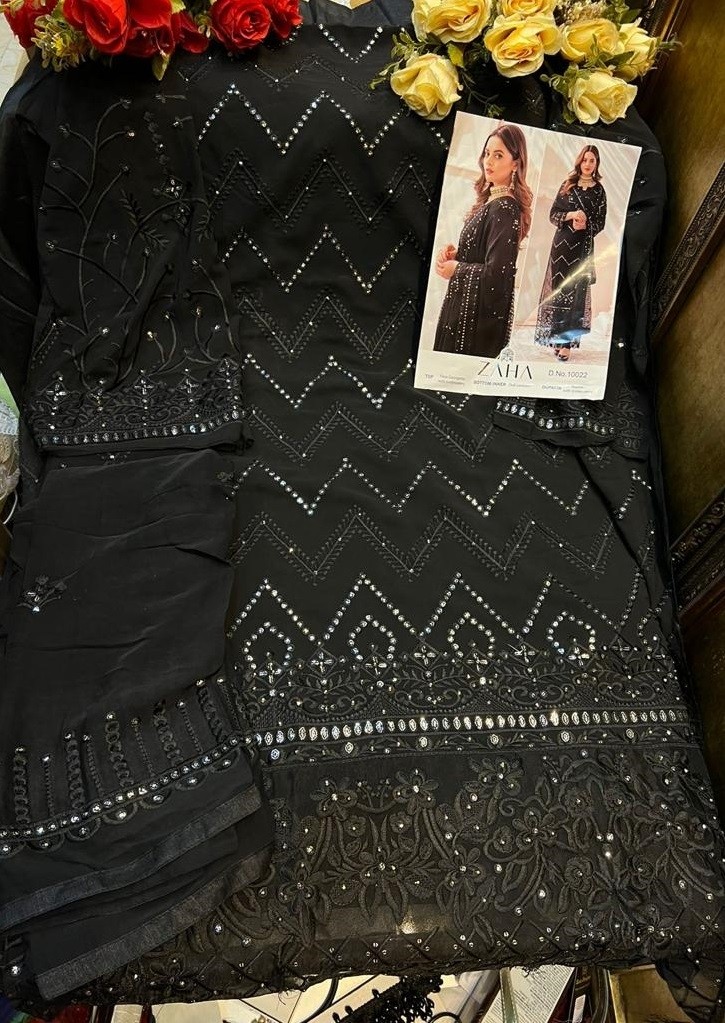 ZAHA 10022 BLACK PAKISTANI SALWAR KAMEEZ 