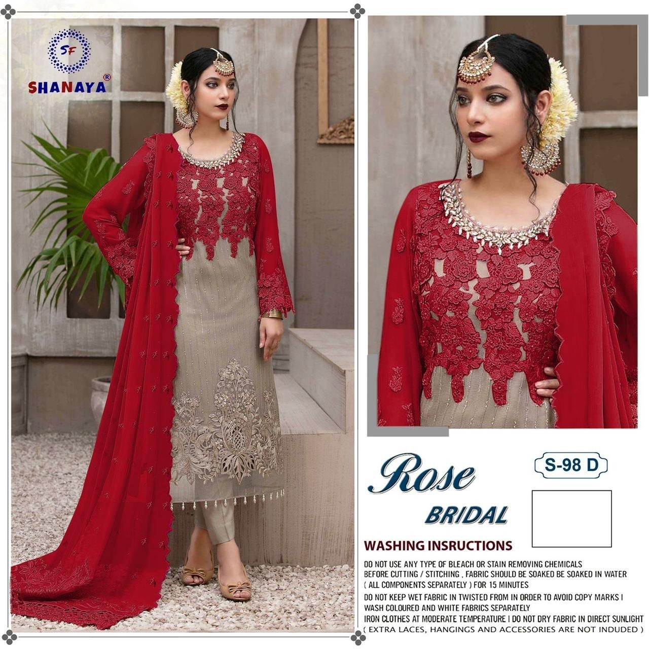 SHANAYA ROSE BRIDAL S 98 D EDITION SALWAR KAMEEZ WHOLESALER SINGLE