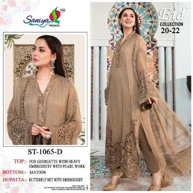 SANIYA TRENDZ EID COLLECTION 2022 ST 1065 D PAKISTANI SUITS SINGLE