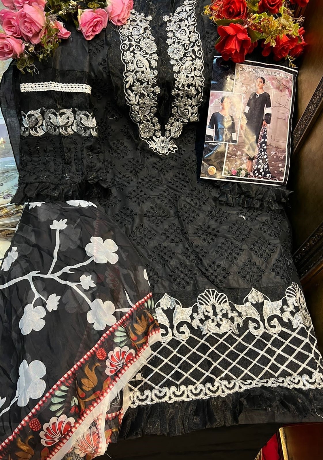 MEHBOOB TEX COTTON COLLECTION VOL 1 DN 7774 D BLACK PAKISTANI SUITS