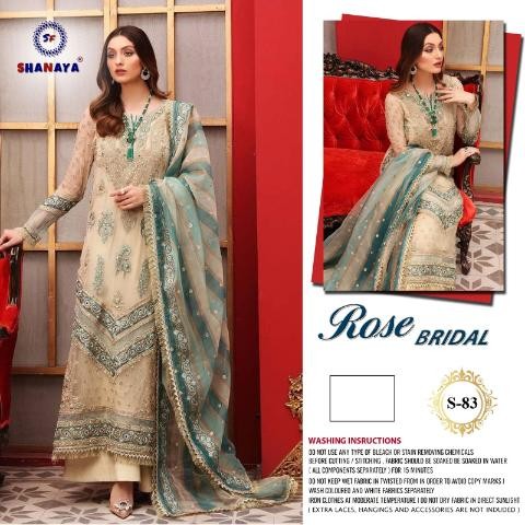 SHANAYA ROSE BRIDAL S 83 EMBROIDERY WORK PAKISTANI SUITS