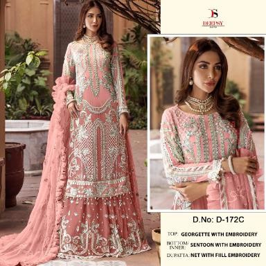 DEEPSY SUITS D 172C SINGLE PAKISTANI SUITS