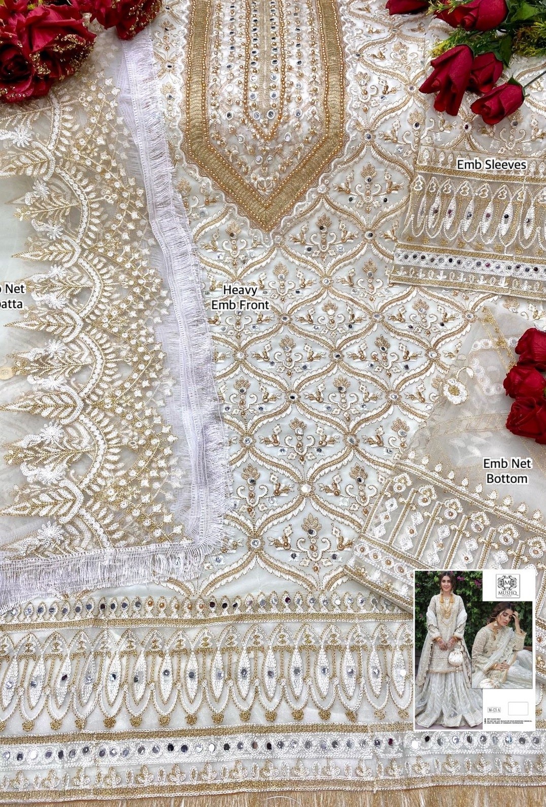 MUSHQ M 121 A BY SHRADDHA BLOOMING GEROGETTE SALWAR KAMEEZ