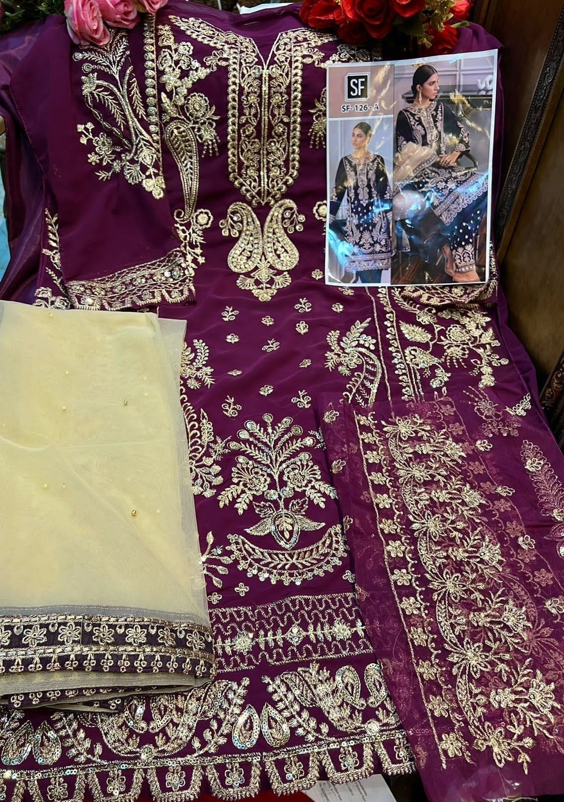 SF 126 A PAKISTANI SALWAR KAMEEZ FOX GEORGETTE