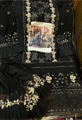 DEEPSY SUITS D 143 BLACK DRESS PAKISTANI SUITS WHOLESALE