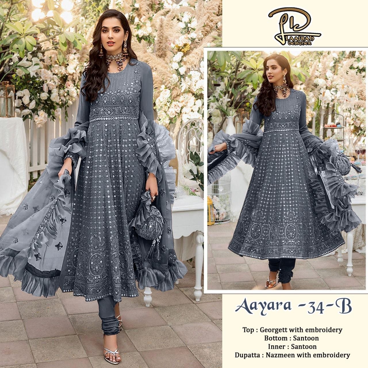 LAAIBAH DESIGNER AAYARA 34 B BEST COLLECTION SUITS SINGLE