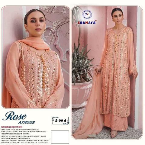 SHANAYA ROSE AYNOOR S 99 A  EDITION PAKISTANI DESIGNER SUITS
