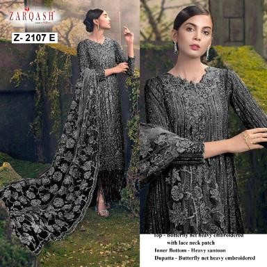 ZARQASH SANA SAFINAZ Z 2107 E PAKISTANI BLACK DRESS WITH PRICE