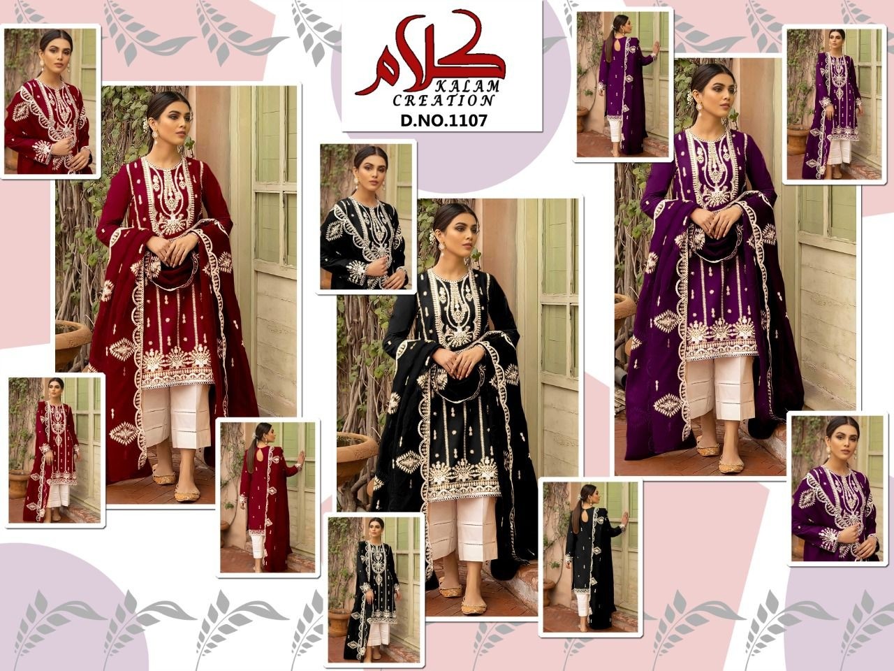 KALA CREATION D NO 1107 IN 3 DESIGN HIT PAKISTANI KURTIS 