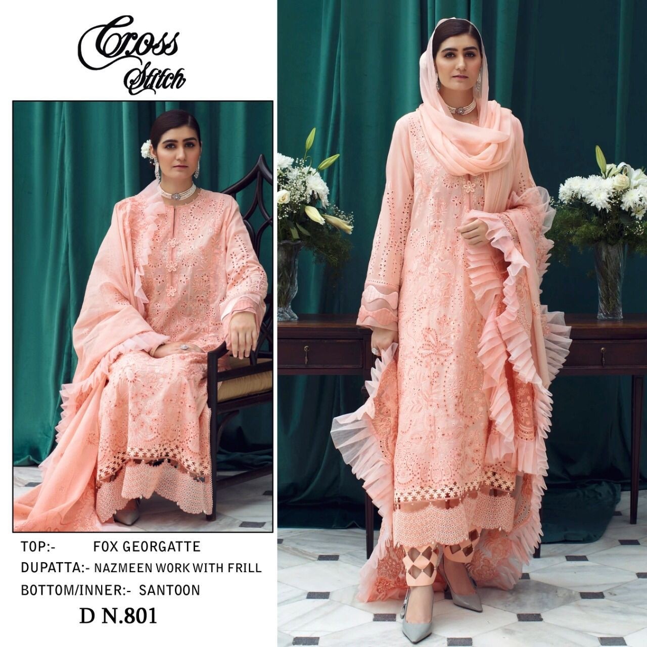 CROSS STITCH 801 LATEST DESIGNER SUITS