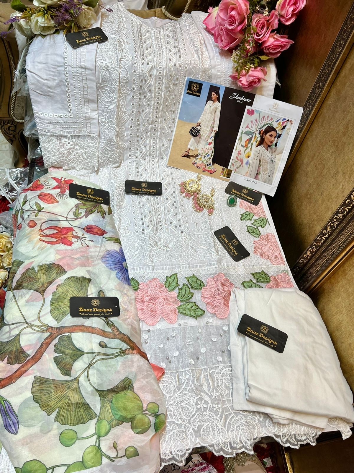 ZIAAZ DESIGNS SHAHNAZ VOL 4  D 7773 A SINGLE SELLER PAKISTANI SUITS