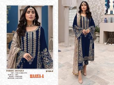 MAARIA A 9104 F PAKISTANI SALWAR KAMEEZ MANUFACTURER IN INDIA