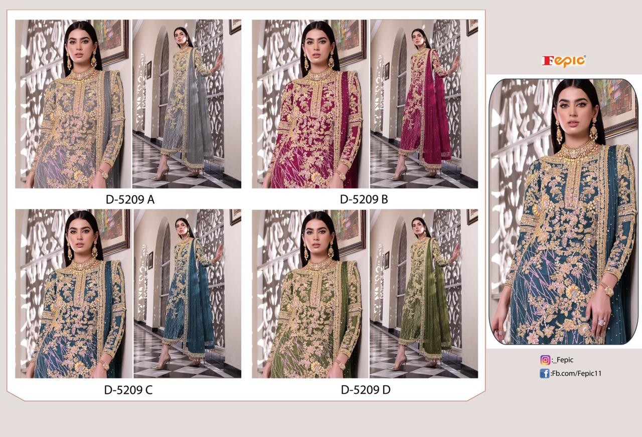 FEPIC ROSEMEEN D 5209 A PAKISTANI SUITS WHOLESALE
